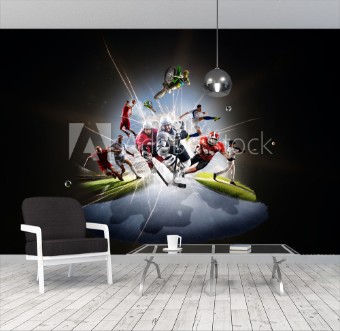 Picture of Multi sports collage soccer basketball hockey footbal baseball dirt bike